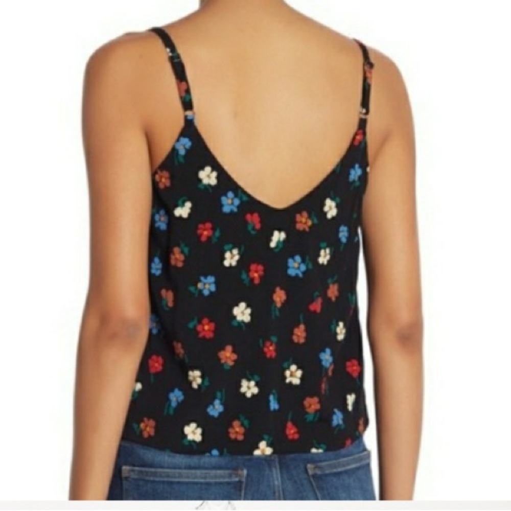 Madewell Floral Button-Front Camisole – Black – Size 2